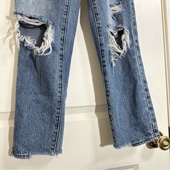 PACSUN HIGH RISE STRAIGHT DISTRESSED DENIM JEANS 23/XXS Grunge - Picture 5 of 16
